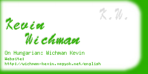 kevin wichman business card